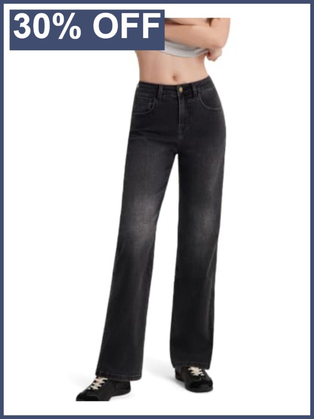 SUUKSESS Straight Leg Jeans Mid-High Rise Stretch Denim Pants
